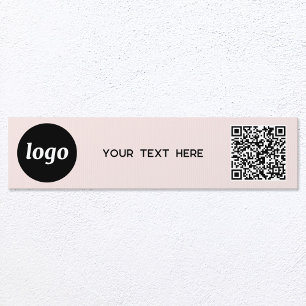 Logo QR Code Text Promotional Blush Pink Business Sign