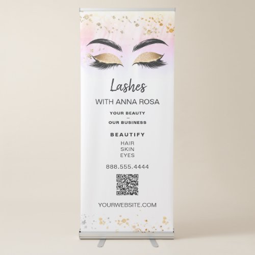  LOGO QR Expo EYES BROW LASH Shop Spa Salon  Retractable Banner