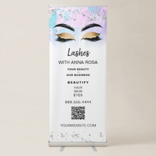 *~* LOGO QR Expo EYES BROW LASH Shop Store Salon Retractable Banner