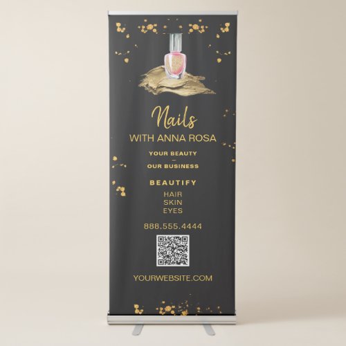  LOGO QR Expo NAIL ART Shop Store Salon     Retractable Banner