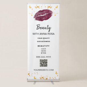 *~* LOGO QR Expo RED LIPS Glitter Store Shop Retra Retractable Banner