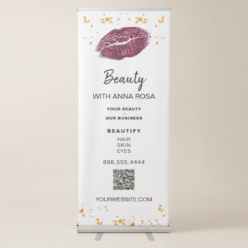  LOGO QR Expo RED LIPS Glitter Store Shop Retra Retractable Banner