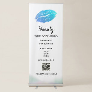 *~* LOGO QR ExpoTURQUOISE LIPS Store Shop Retracta Retractable Banner