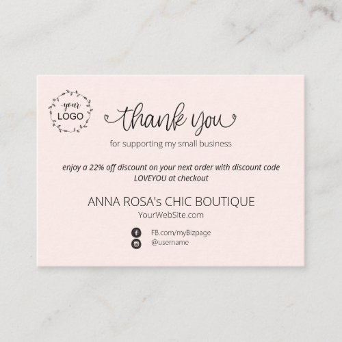  Logo QR   Minimal Simple Thank You Branding Enclosure Card