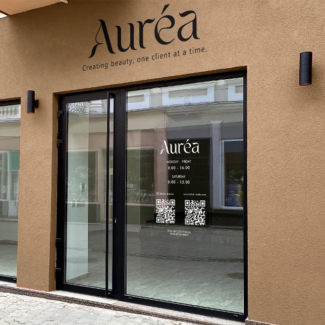 Logo QR Open Hours Social Media Business Cling (Creator Uploaded)