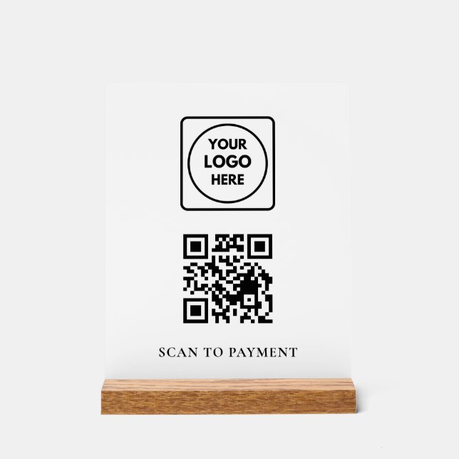 Logo QR Scan To Pay Acrylic Sign (Front)