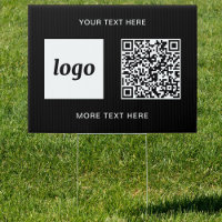 Logo QR Text Promotional Business Black and White