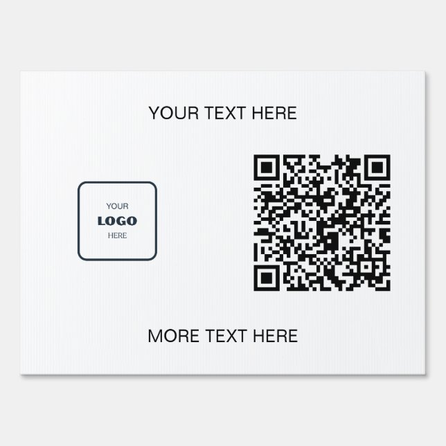 Logo QR Text Promotional Business Outdoor Sign (Front)