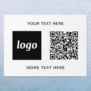Logo QR Text Promotional Business Sign
