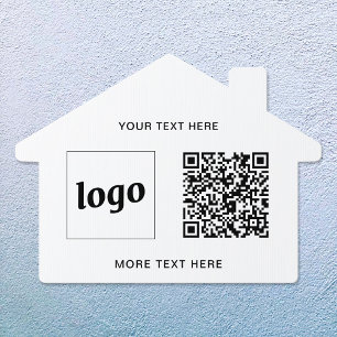 Logo QR Text Promotional Business Sign