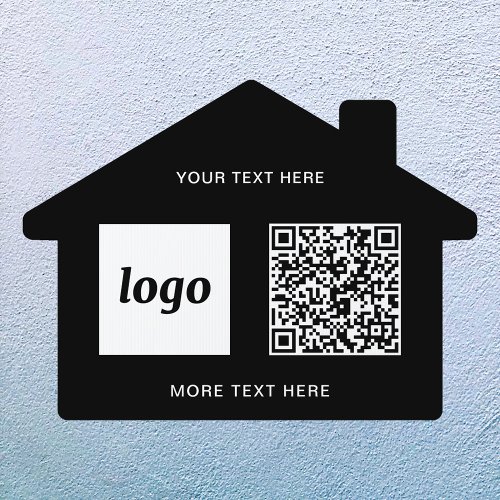 Logo QR Text Promotional Business Sign