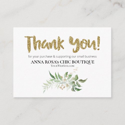 *~* LOGO QR THANK YOU Review BOTANICAL FOLIAGE AP8 Enclosure Card
