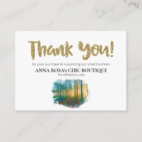 *~* LOGO QR THANK YOU Review FOREST WOODS AP8 Enclosure Card