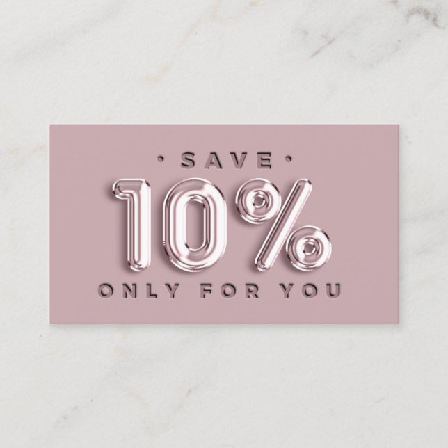 Logo QRCODE 10%OFF Discount Insert Card Blush (Front)