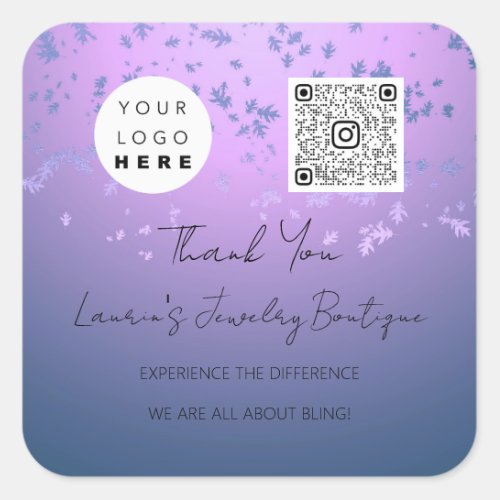  Logo QrCode Online Shop Light Purple Square Sticker