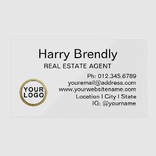Logo Real Estate Agent Professional Transparent Clear Business Cards
