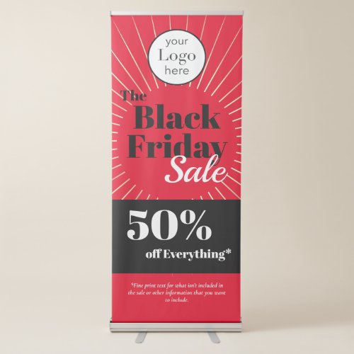 Logo Red Black Friday Sale Business Retractable Banner