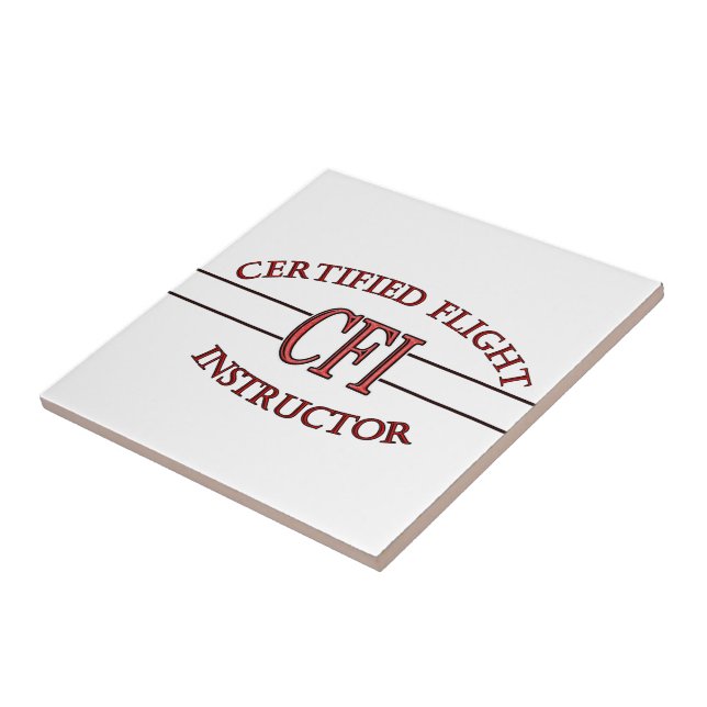 LOGO RED CSF CERTIFIED FLIGHT INSTRUCTOR CERAMIC TILE (Side)