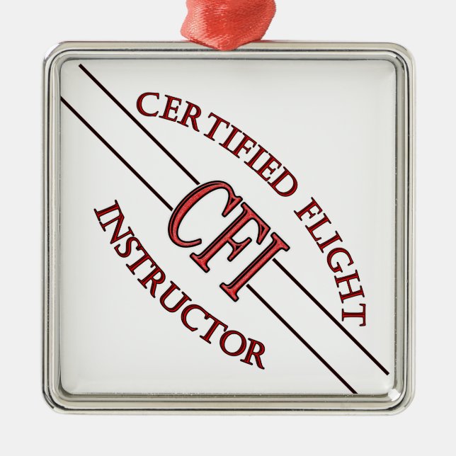 LOGO RED CSF CERTIFIED FLIGHT INSTRUCTOR METAL ORNAMENT (Front)