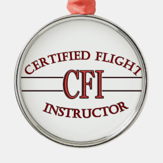 LOGO RED CSF CERTIFIED FLIGHT INSTRUCTOR METAL ORNAMENT
