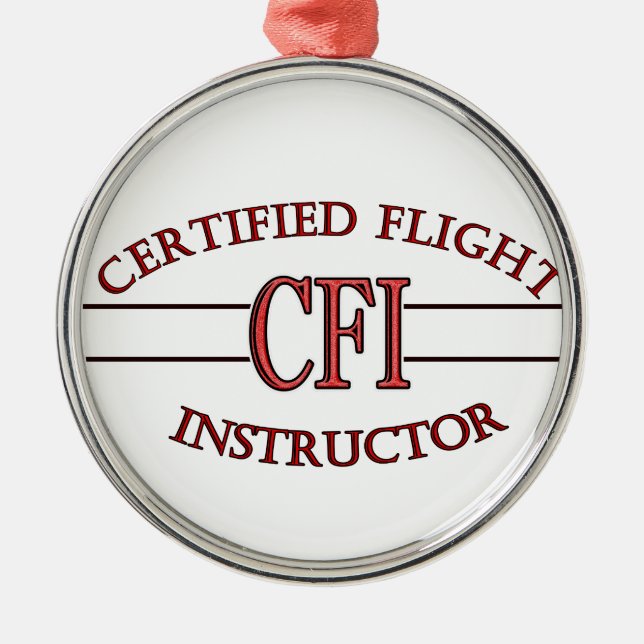 LOGO RED CSF CERTIFIED FLIGHT INSTRUCTOR METAL ORNAMENT (Front)