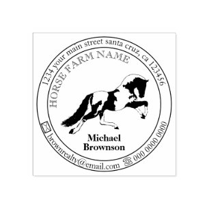 Logo Representing Running Horse Rubber Stamp