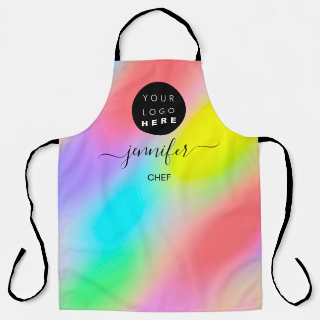 Logo Restaurant Bakery Catering Cakes Holograph Apron (Front)