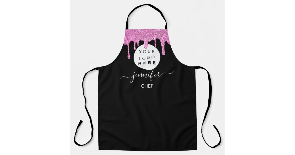 Download Logo Restaurant Bakery Catering Cakes Pink Drips Apron Zazzle Com