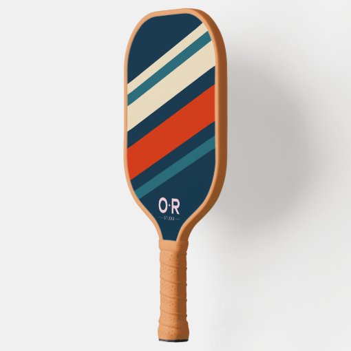 Logo Retro Red White and Blue Pickleball Paddle | Zazzle