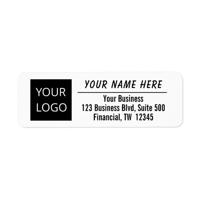 Logo Return Address Labels Add Your Business Logo (Front)