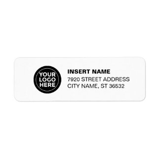 Logo Return Address Labels Black and White