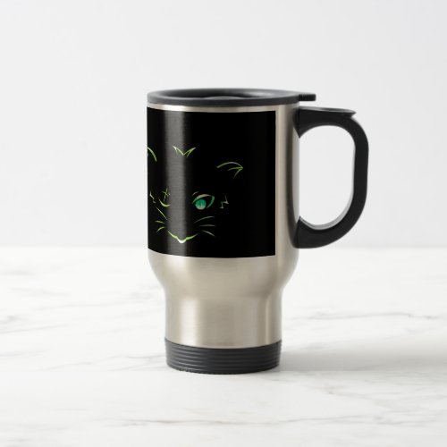 logo robber cat travel mug