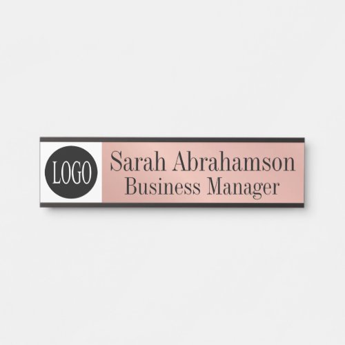 Logo Rose Gold Corporate Business Office Door Sign