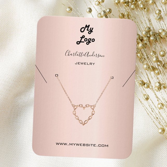 Logo rose gold earring jewelry photo display card (Creator Uploaded)