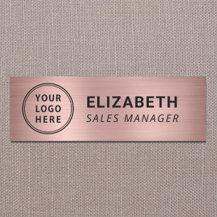Logo Rose Gold Work Name Tag