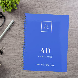 Logo royal blue monogram initials business 2027 planner