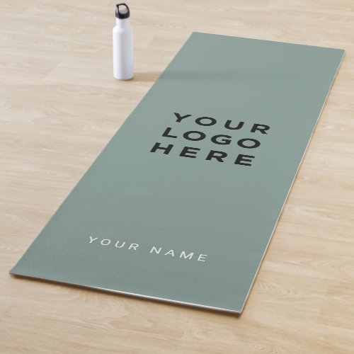 Logo Sage Green Name Company Promotional Instagram Yoga Mat