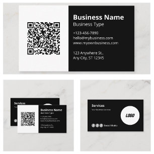 Logo Scannable QR Code Website Social Media Icon Business Card