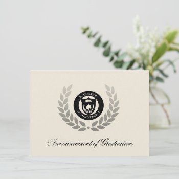 Logo School Or College Graduation Announcements by CustomInvites at Zazzle