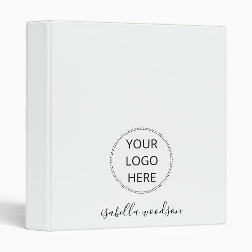 Logo Script Name Personalized Business Home Office 3 Ring Binder