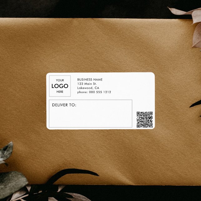 Logo Shipping Business Professional QR Code Label (Creator Uploaded)