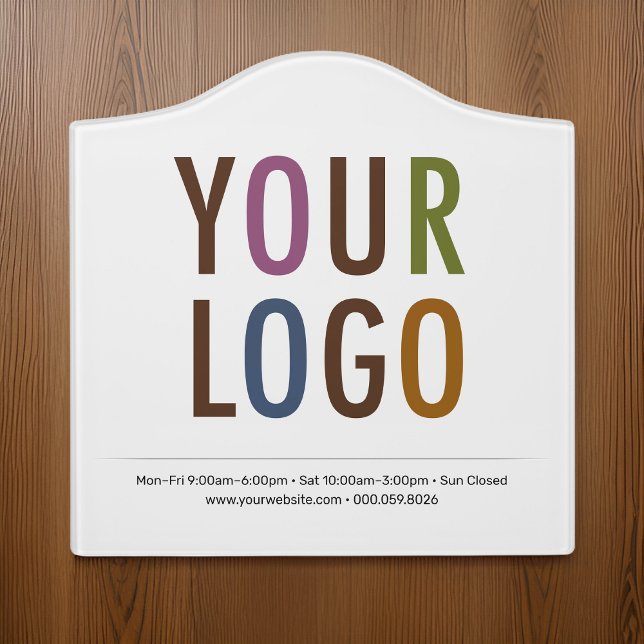 Logo Sign for Office Door Acrylic Self Adhesive (MISOOK Acrylic Door Sign with Logo Crest Shaped)