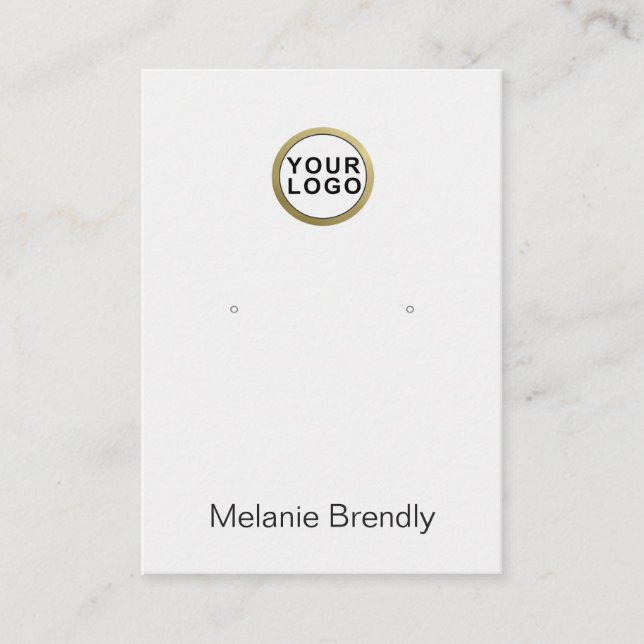 Logo Silver Black Jewelry Earring Display Business Card (Front)