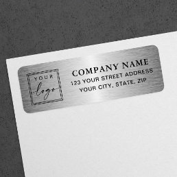 Logo silver color gradient business return address label