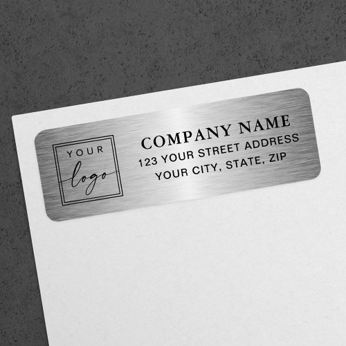 Logo silver color gradient business return address label
