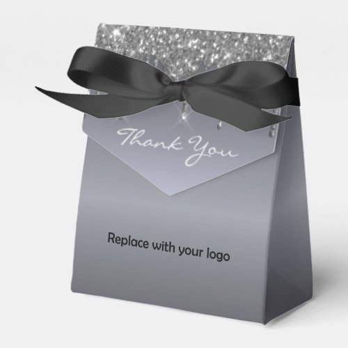 Logo silver glitter drips beauty salon favor boxes