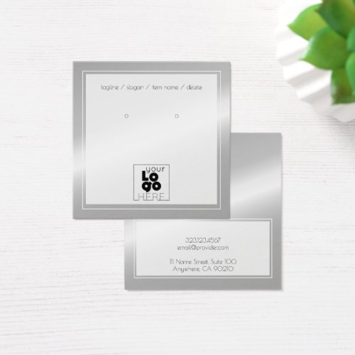 Logo Silver Ice Faux Metallic Earring Display Card