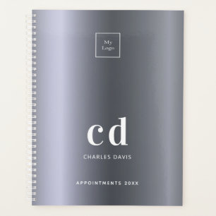 Logo silver monogram initials business 2027 planner
