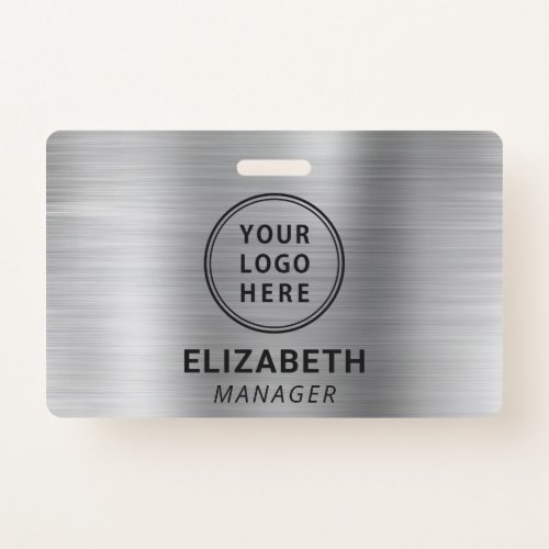 Logo Silver Name Badge