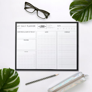 Logo Simple Black Basic Undated Daily Planner Notepad